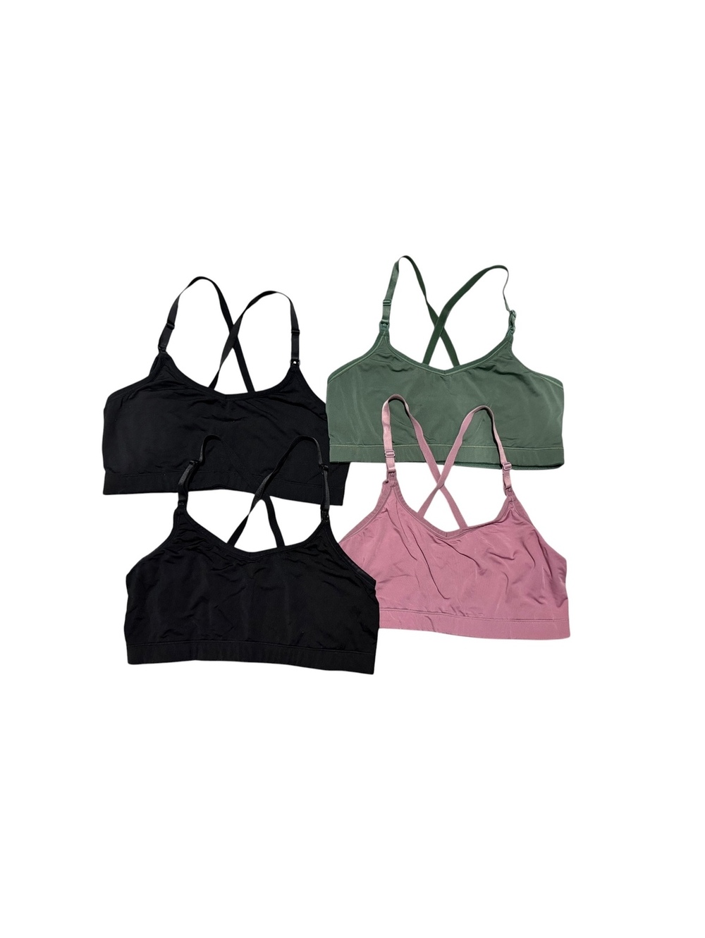 Mimi Maternity Nursing Bras Set of 4 in Black, Pink, and Green, Size L/G